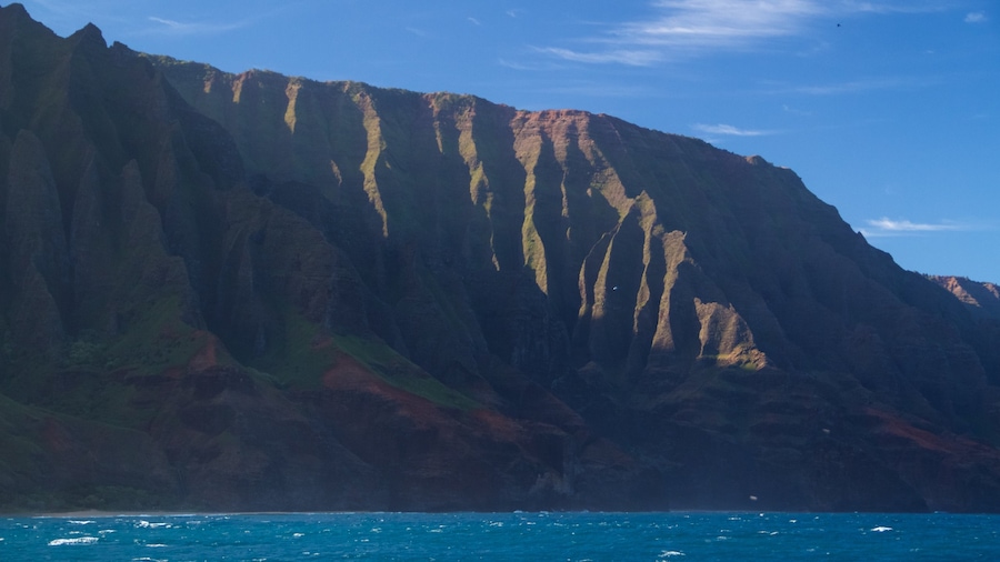 Kauai Island som omfatter en kløft eller slugt, udsigt over øer og udsigt over kystområde