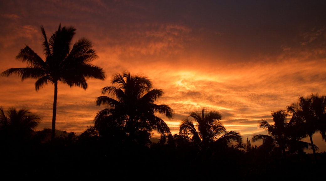 Princeville toont een zonsondergang