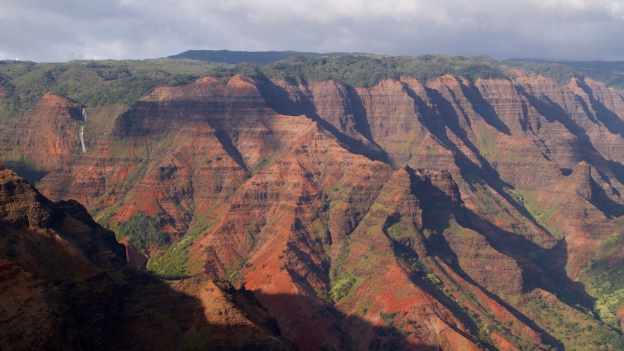 Waimea Canyon som viser en kløft eller slugt