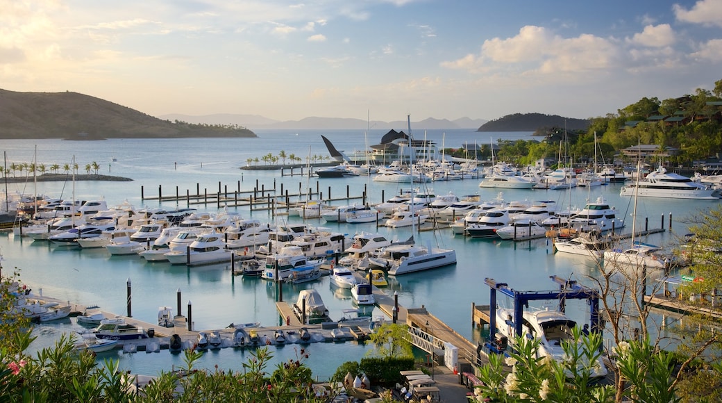 Hamilton Island Marina featuring a bay or harbour, boating and landscape views