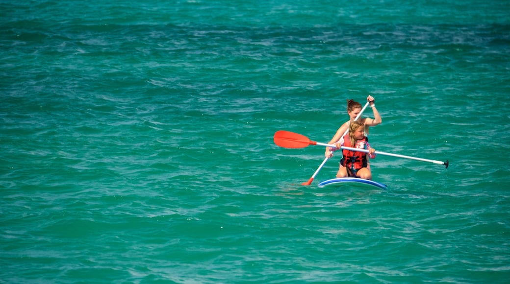 Catseye Beach showing water sports and general coastal views as well as a family