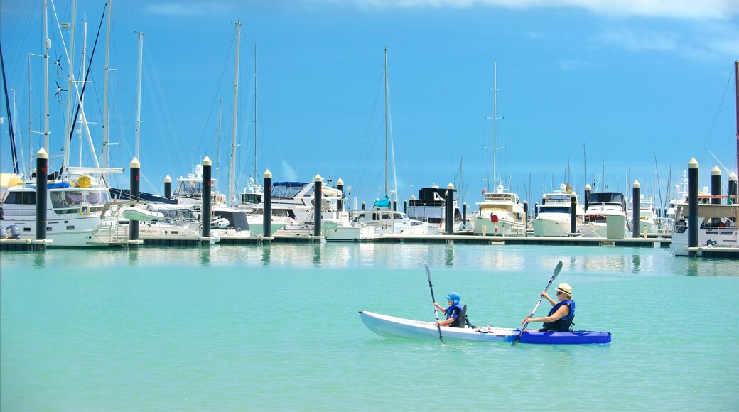 Shingley Beach which includes a bay or harbor, kayaking or canoeing and tropical scenes