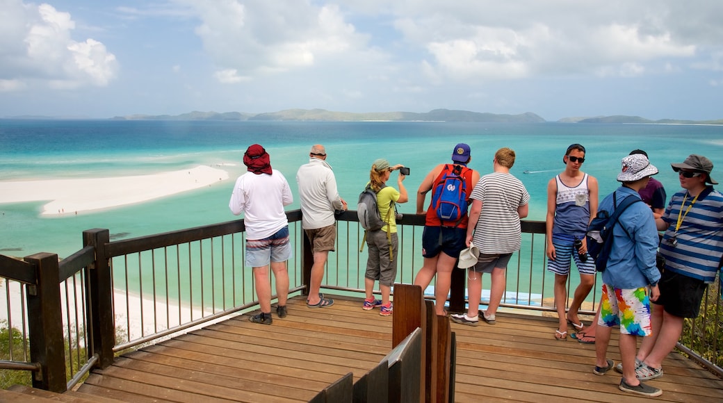 Hamilton Island showing views and general coastal views as well as a small group of people