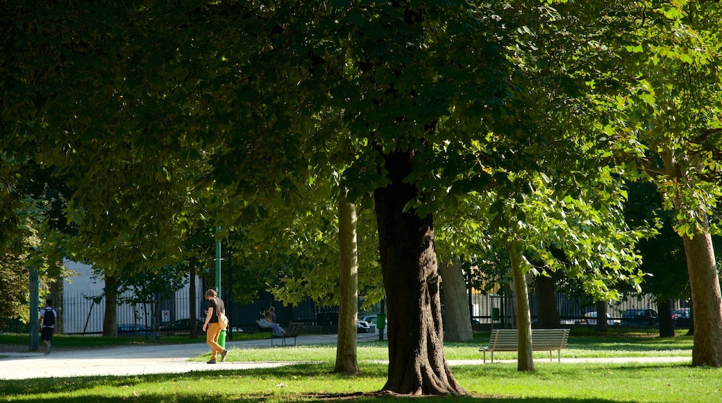 Parco Sempione presenterar en park såväl som en man