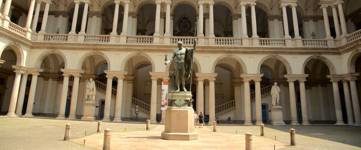 Pinacoteca di Brera featuring heritage architecture and a statue or sculpture