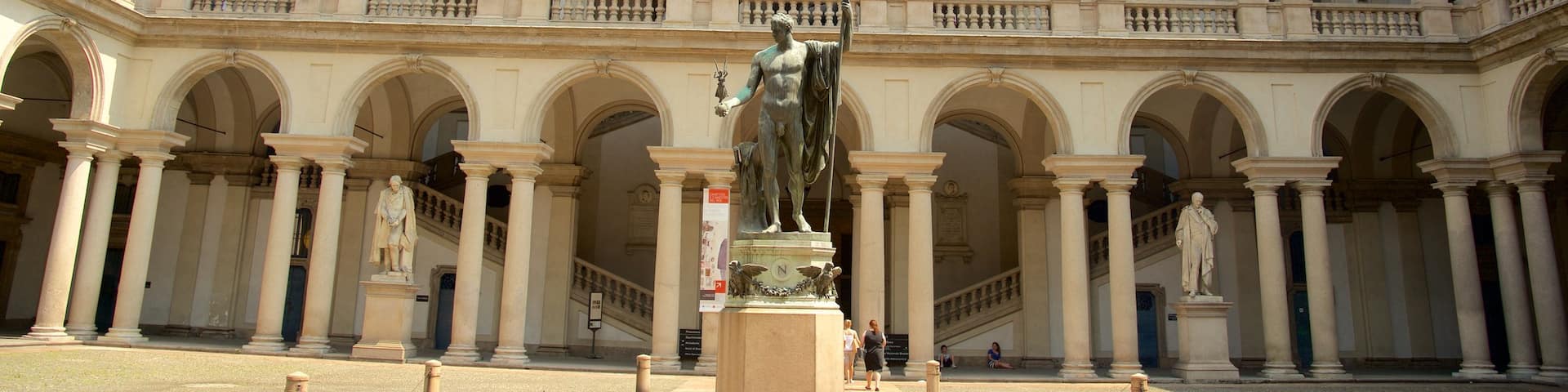 Pinacoteca di Brera featuring heritage architecture and a statue or sculpture