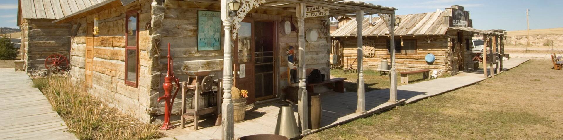 Crawford featuring a small town or village, signage and heritage architecture