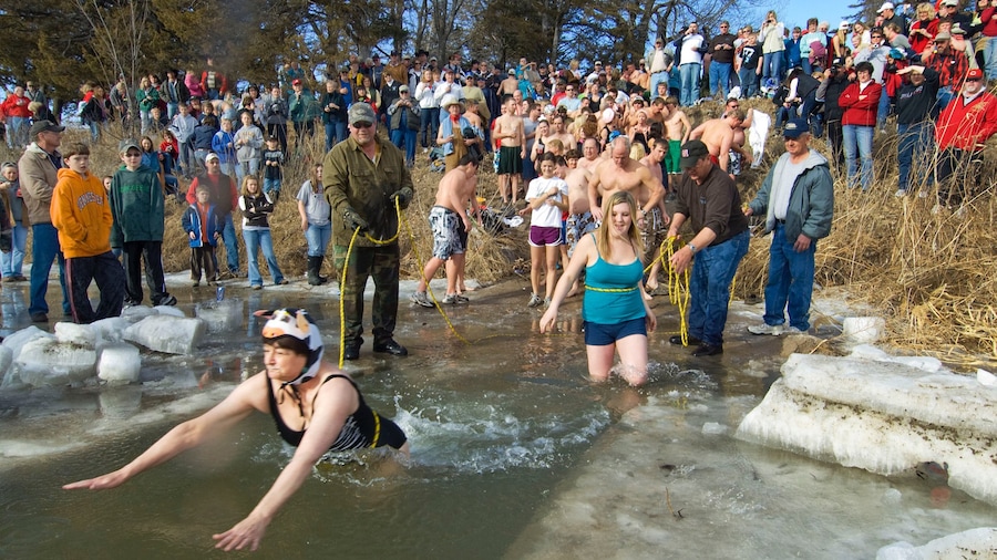 Ainsworth featuring swimming as well as a large group of people