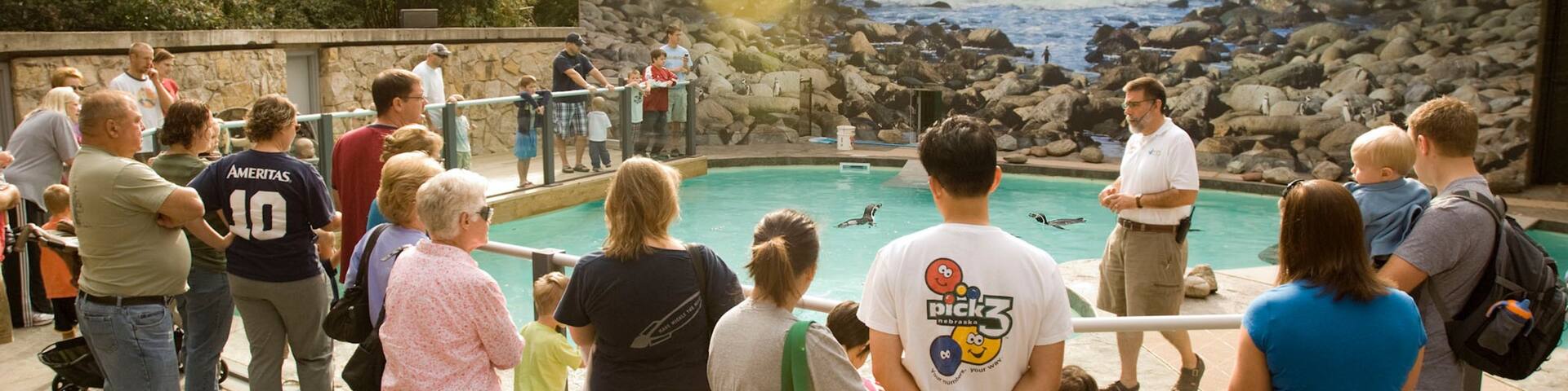 Lincoln Children\'s Zoo which includes zoo animals as well as a small group of people