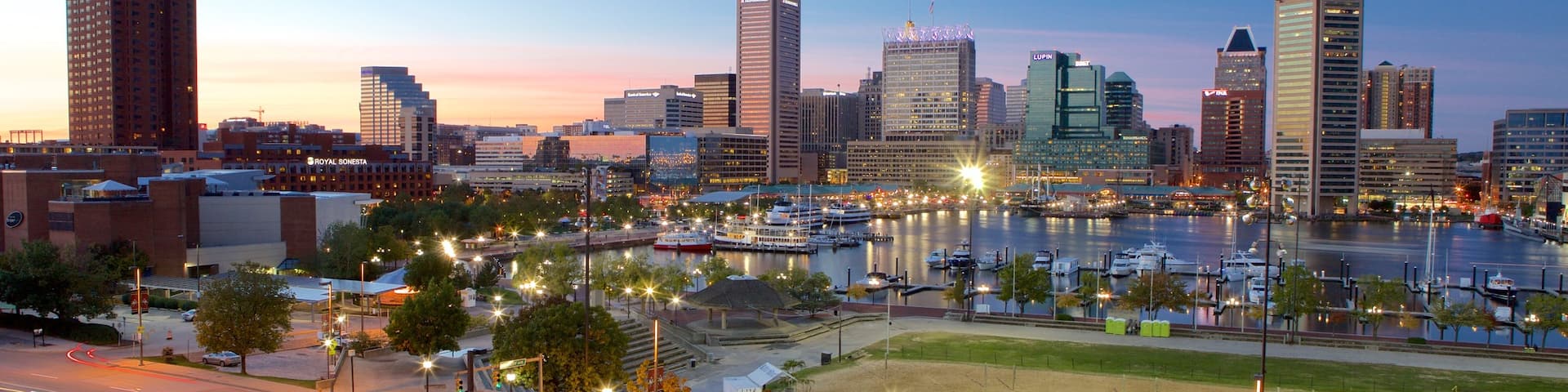 Baltimore featuring modern architecture, a city and night scenes