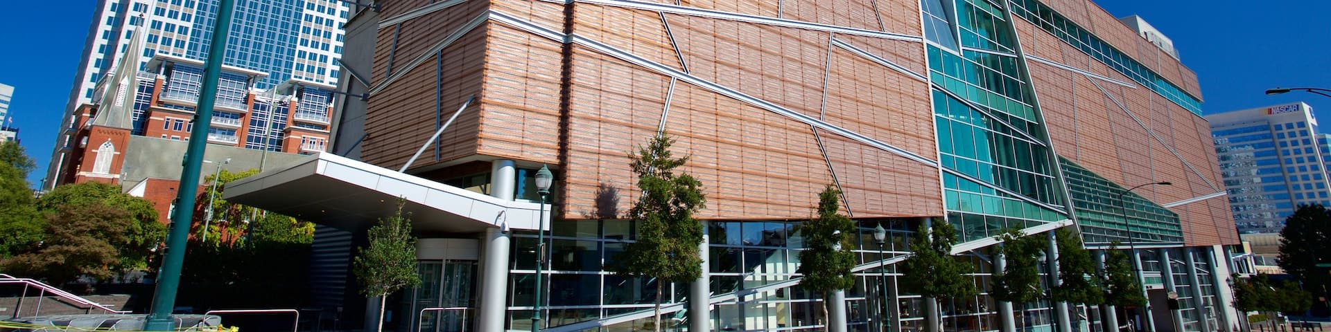 Harvey Gantt Center for African American Arts and Culture featuring modern architecture, a city and a skyscraper