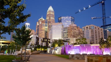 Charlotte which includes a garden, a city and night scenes