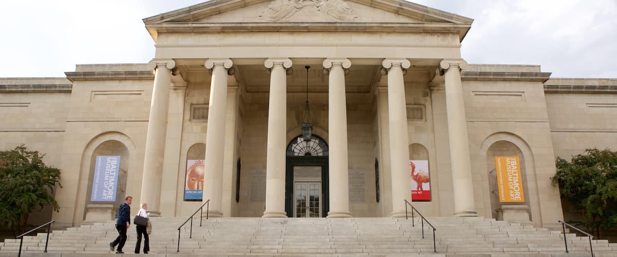 Baltimore Kunstmuseum som omfatter historiske bygningsværker såvel som et par