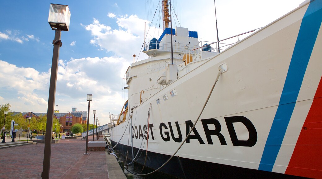 USCGC Taney showing a marina