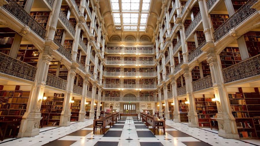 Peabody Institute of the Johns Hopkins University featuring heritage elements and interior views