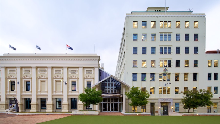 Wellington Town Hall inclusief historische architectuur en een overheidsgebouw