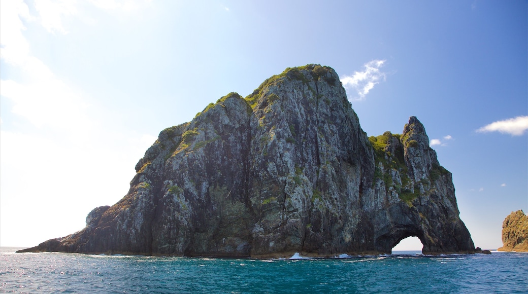 Russell showing a bay or harbour and rugged coastline