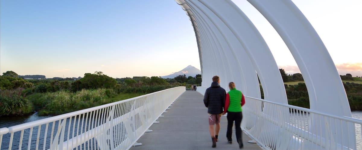 New Plymouth featuring a bridge as well as a couple