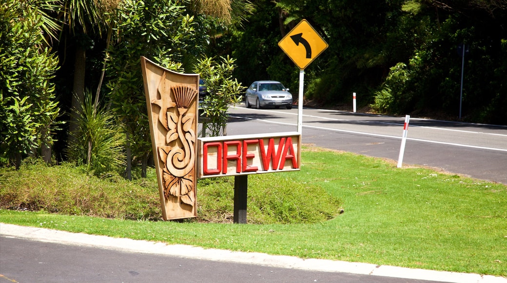 Orewa showing signage