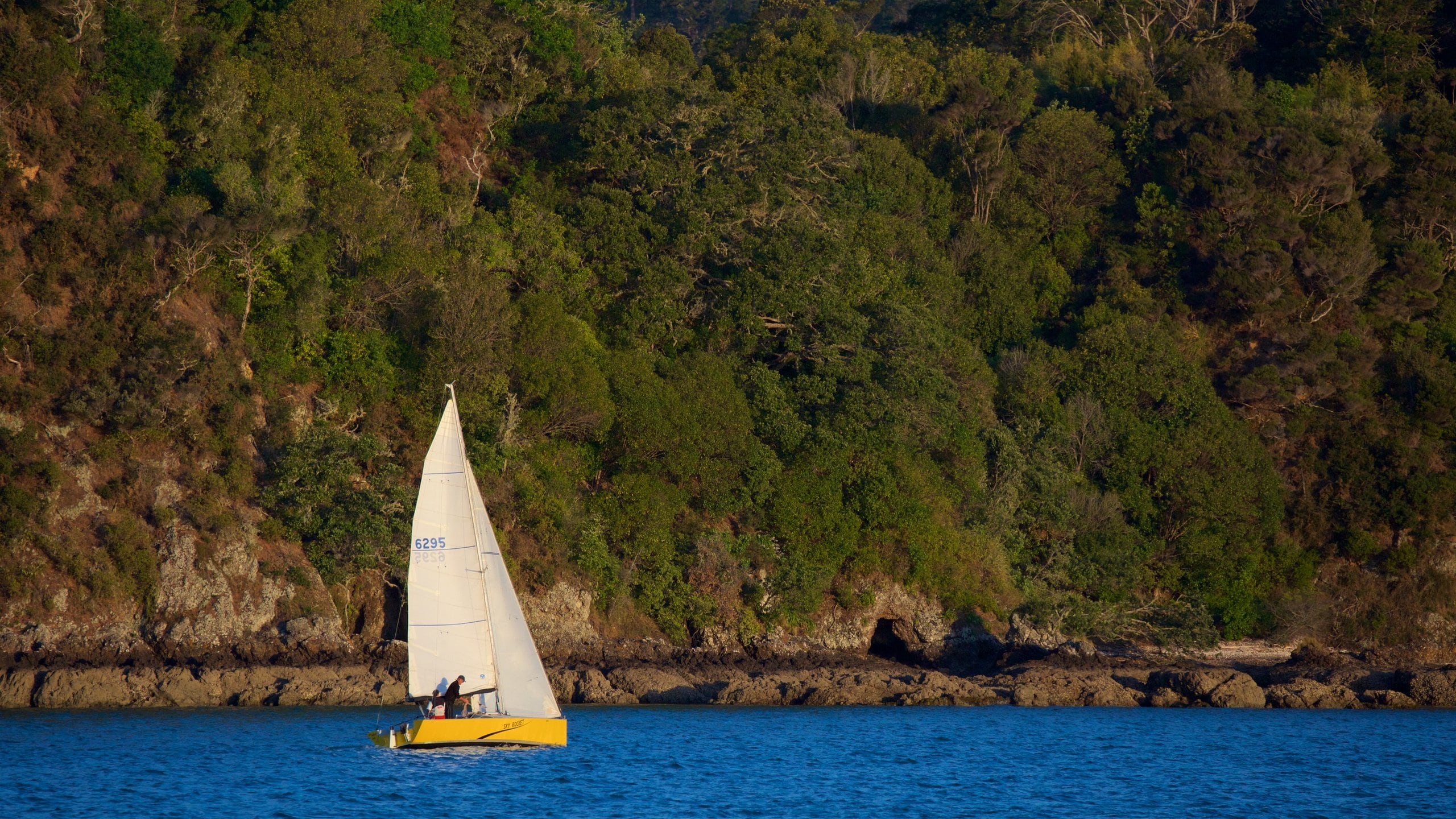 Russell ofreciendo costa rocosa, una bahía o puerto y navegación