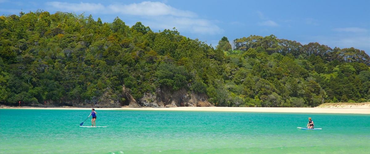 Tutukaka showing water sports, a beach and a bay or harbour