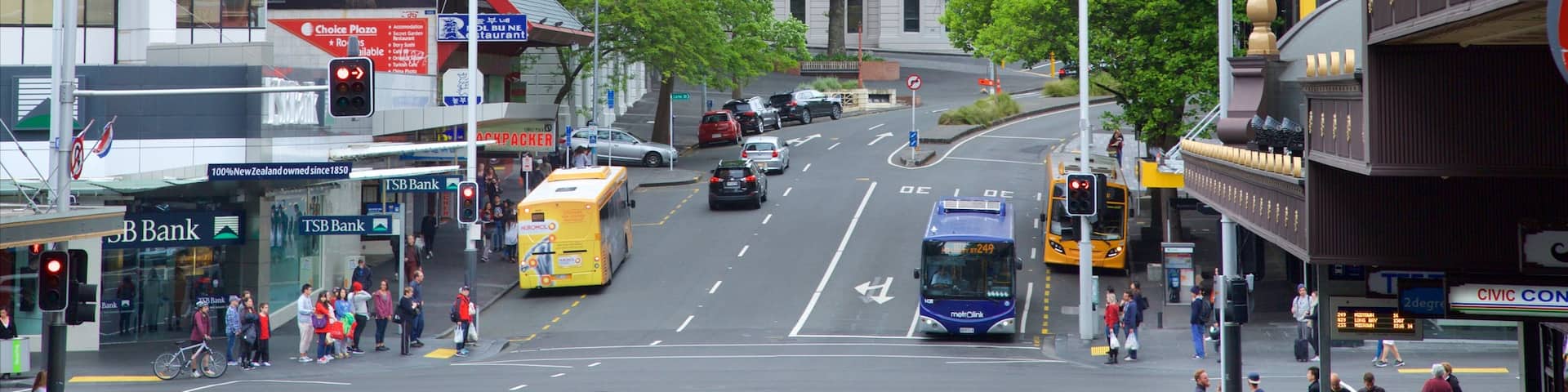 Auckland CBD presenterar affÀrsdistrikt och gatuliv