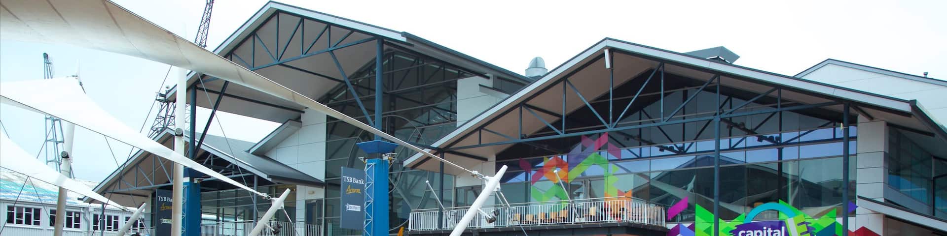 TSB Arena which includes modern architecture