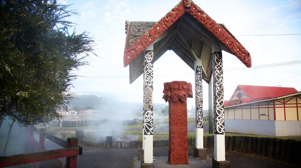 Tamatekapua Meeting House featuring outdoor art