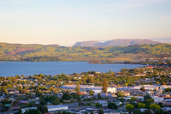 Skyline Rotorua montrant scĂšnes tranquilles, vues littorales et panoramas