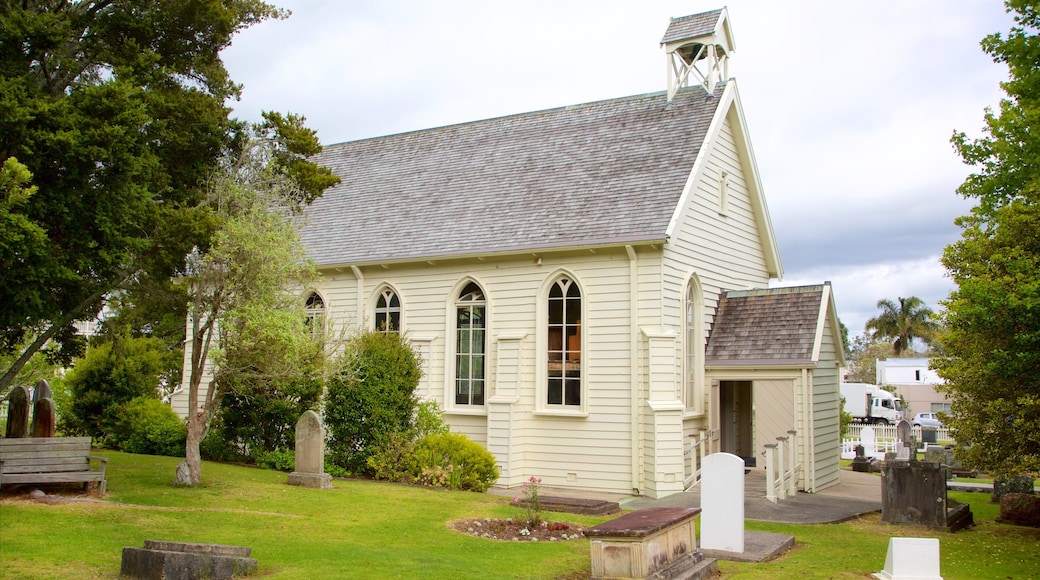 Russell Christ Church featuring a cemetery and a church or cathedral