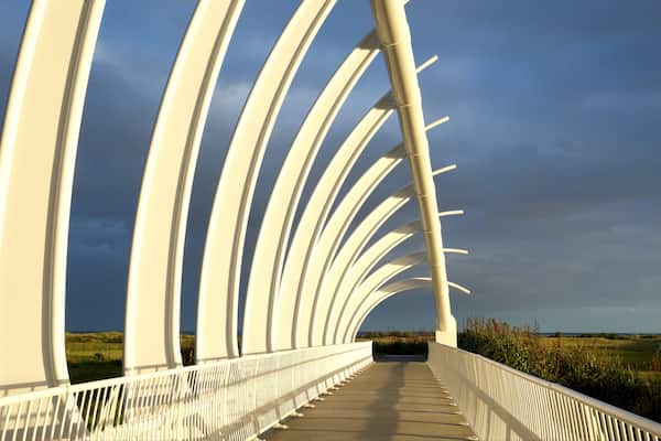 New Plymouth montrant pont et coucher de soleil