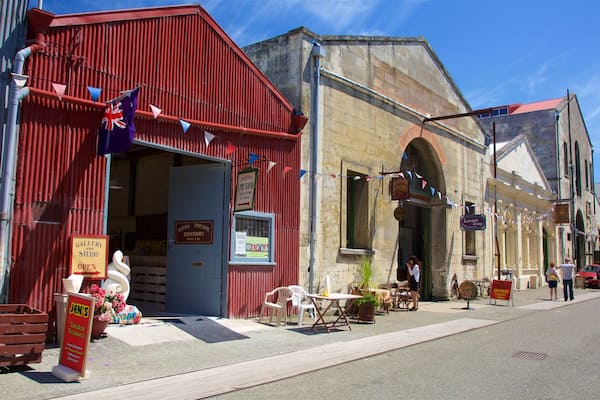 Oamaru qui includes scĂšnes de rue et patrimoine architectural