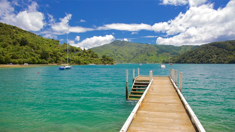 Picton which includes sailing, forest scenes and mountains