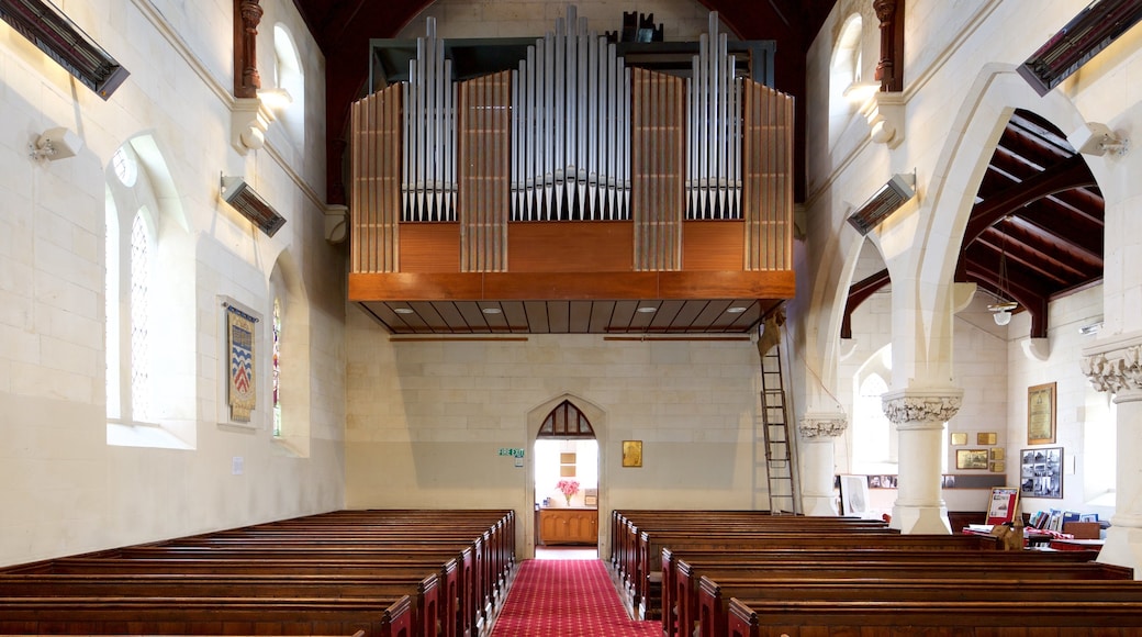 Oamaru showing a church or cathedral and interior views