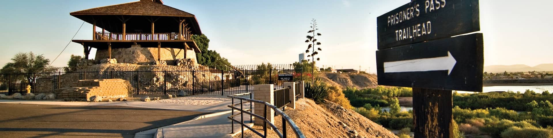Yuma Territorial Prison State Historic Park which includes tranquil scenes, heritage elements and an administrative buidling