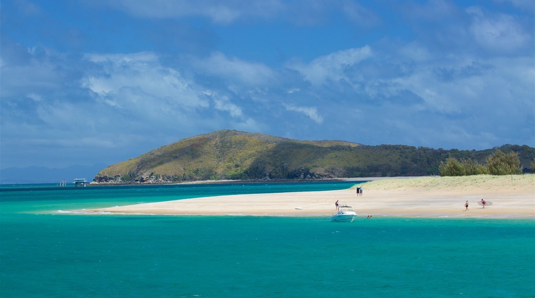 Playa de Great Keppel que incluye vistas de una costa, una bahía o un puerto y una playa de arena