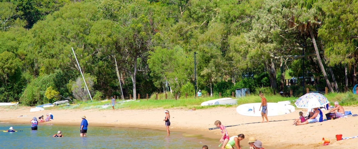 Seventeen Seventy que incluye una playa, vistas de una costa y bosques
