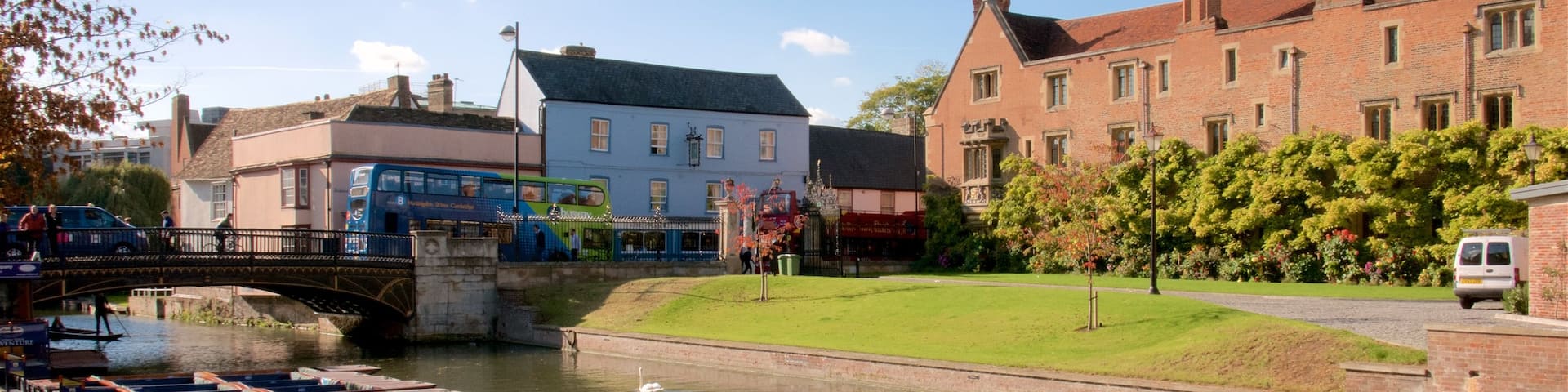 The River Cam showing a river or creek and a bridge