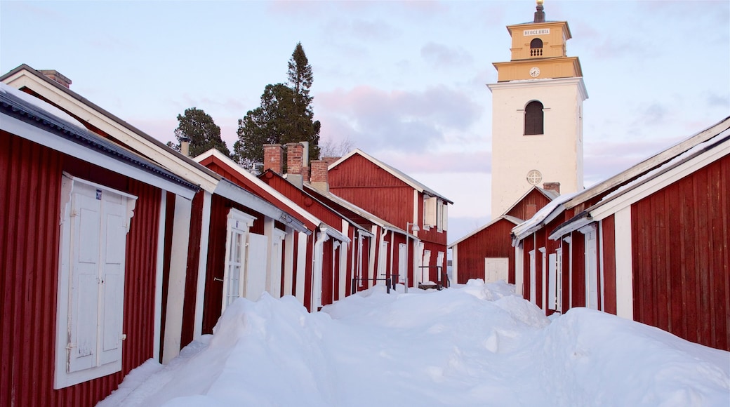 Gammelstad featuring a small town or village and snow