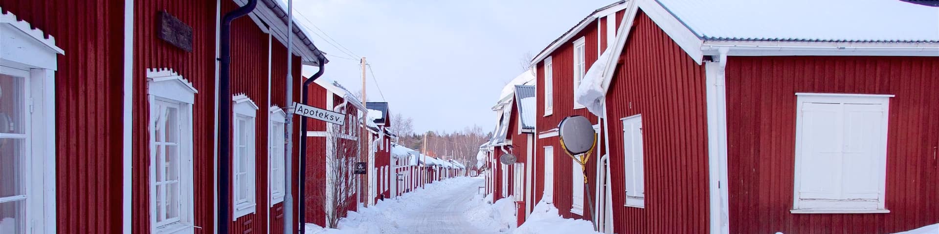 Gammelstad featuring a small town or village and snow
