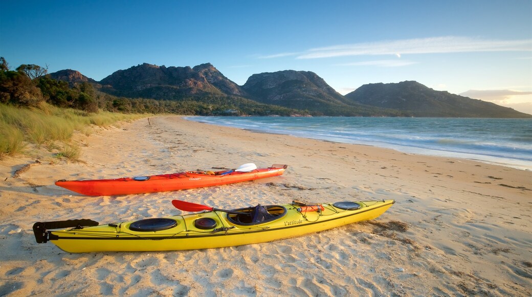 Coles Bay showing general coastal views, a beach and watersports