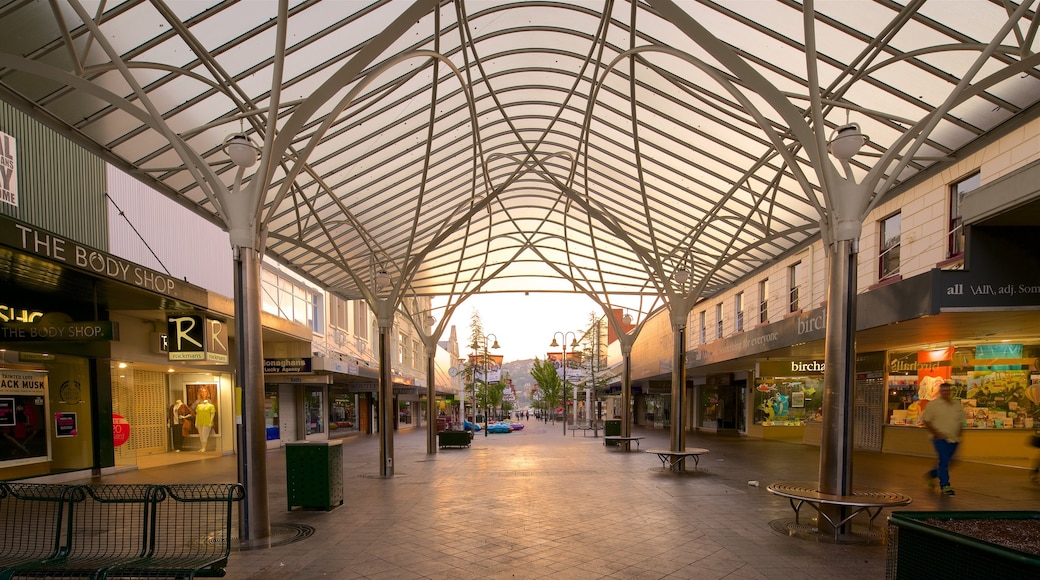 Brisbane Street Mall caratteristiche di tramonto e shopping