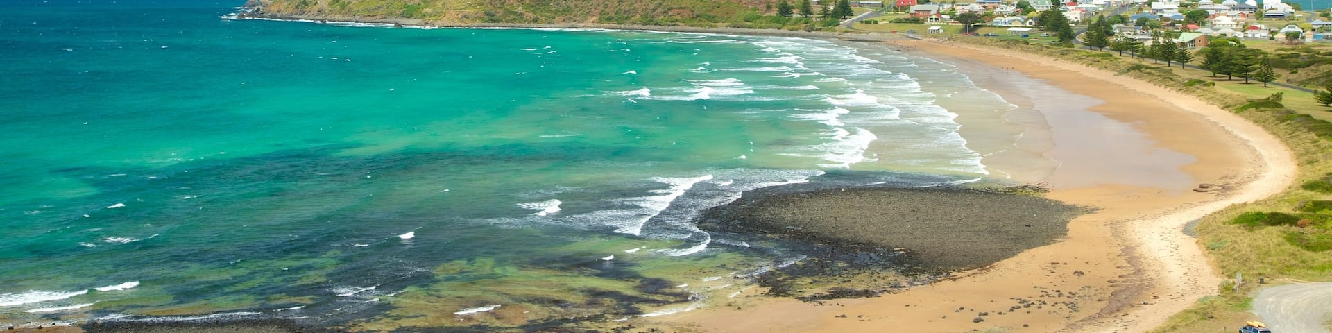 The Nut State Reserve das einen Küstenort, allgemeine Küstenansicht und Sandstrand