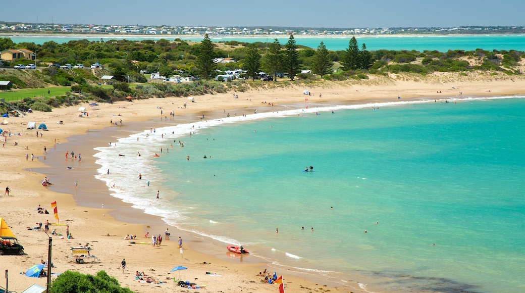 Port Elliot ofreciendo una ciudad costera, una playa y natación