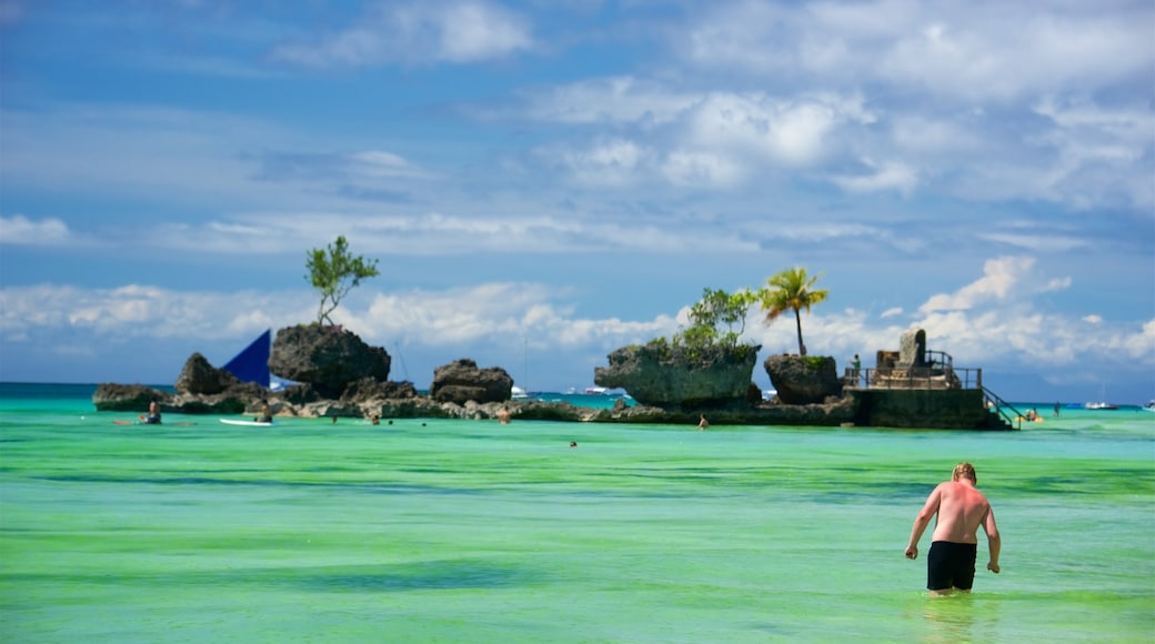 Willy\'s Rock showing island views, tropical scenes and swimming