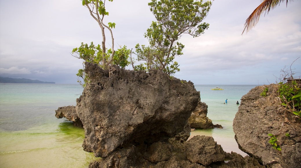 Willy\'s Rock showing a bay or harbor, rugged coastline and general coastal views