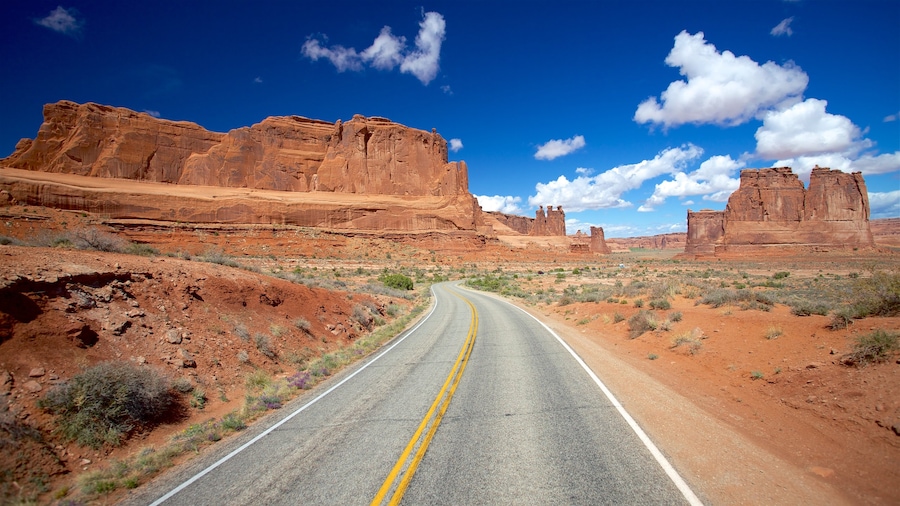 Dinosaur Diamond Prehistoric Highway featuring landscape views, desert views and a gorge or canyon