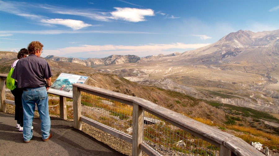 Johnston Ridge Observatory which includes views, mountains and tranquil scenes
