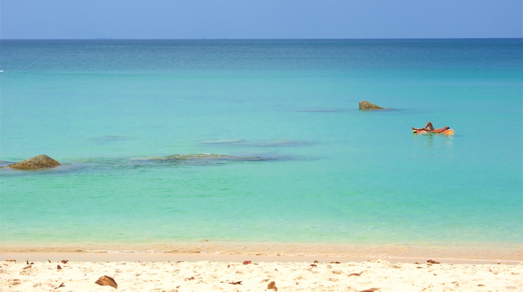 Surin Beach showing a bay or harbor, a beach and swimming