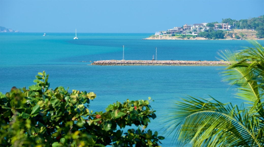 Plage et jetée du Grand Bouddha montrant côte rocheuse et baie ou port